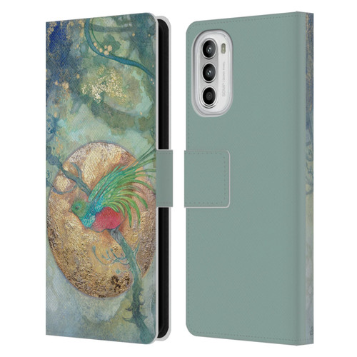 Stephanie Law Graphics Bird Leather Book Wallet Case Cover For Motorola Moto G52