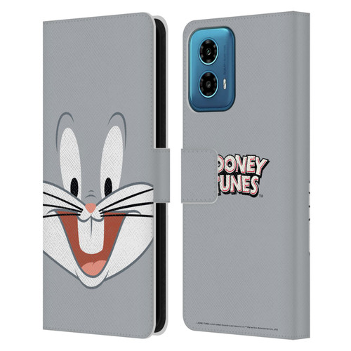 Looney Tunes Full Face Bugs Bunny Leather Book Wallet Case Cover For Motorola Moto G34 5G