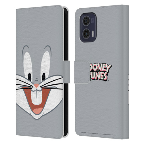 Looney Tunes Full Face Bugs Bunny Leather Book Wallet Case Cover For Motorola Moto G73 5G