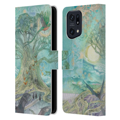 Stephanie Law Graphics Tree Leather Book Wallet Case Cover For OPPO Find X5 Pro