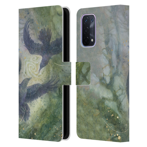 Stephanie Law Graphics Huginn And Muninn Leather Book Wallet Case Cover For OPPO A54 5G