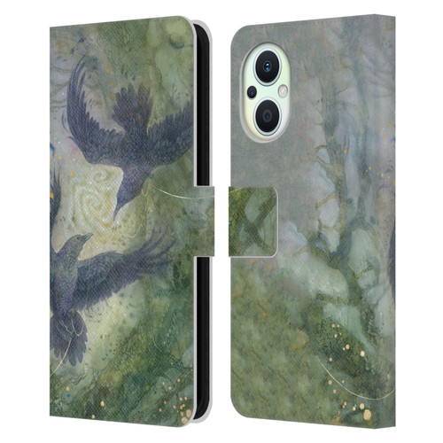 Stephanie Law Graphics Huginn And Muninn Leather Book Wallet Case Cover For OPPO Reno8 Lite
