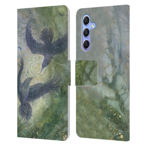 Stephanie Law Graphics Huginn And Muninn Leather Book Wallet Case Cover For Samsung Galaxy A34 5G