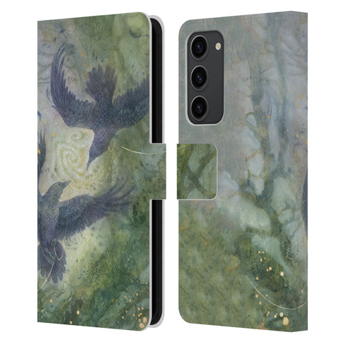 Stephanie Law Graphics Huginn And Muninn Leather Book Wallet Case Cover For Samsung Galaxy S23+ 5G