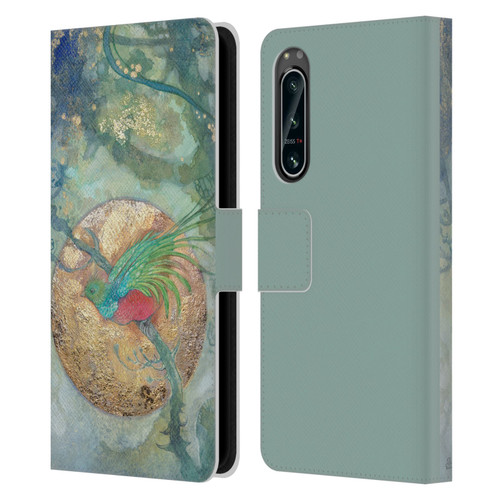 Stephanie Law Graphics Bird Leather Book Wallet Case Cover For Sony Xperia 5 IV