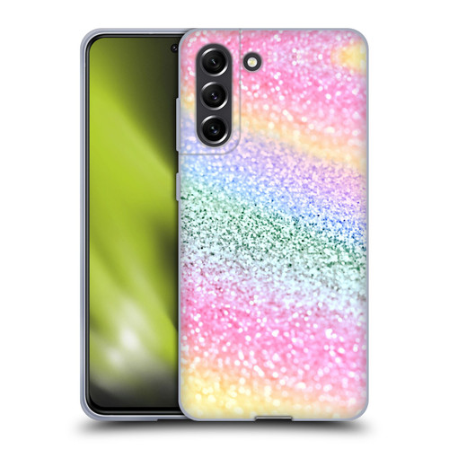 Monika Strigel Glitter Collection Unircorn Rainbow Soft Gel Case for Samsung Galaxy S21 FE 5G