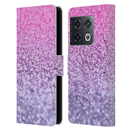 Monika Strigel Glitter Collection Lavender Pink Leather Book Wallet Case Cover For OnePlus 10 Pro