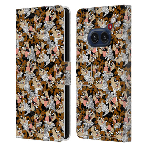 Looney Tunes Patterns Tasmanian Devil Leather Book Wallet Case Cover For Nothing Phone (2a)