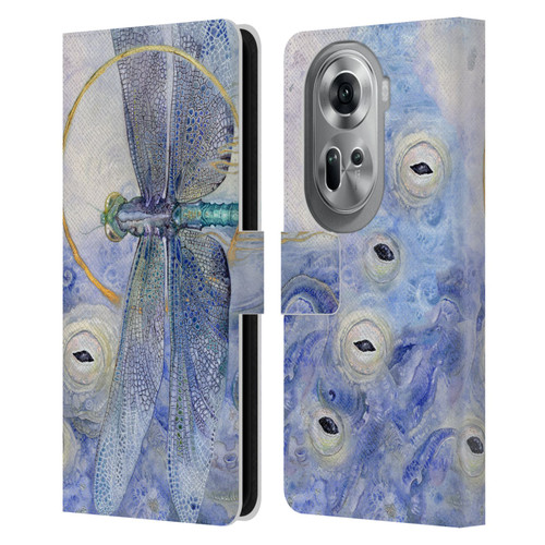 Stephanie Law Immortal Ephemera Dragonfly Leather Book Wallet Case Cover For OPPO Reno11 Pro