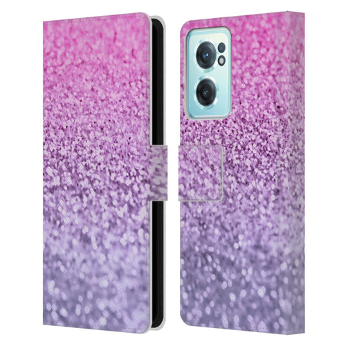 Monika Strigel Glitter Collection Lavender Pink Leather Book Wallet Case Cover For OnePlus Nord CE 2 5G