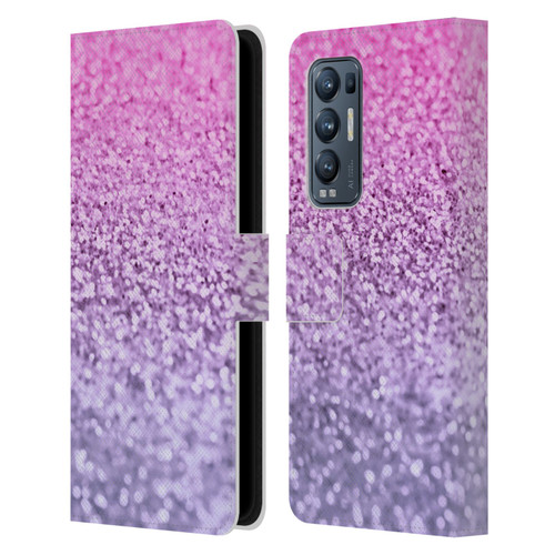 Monika Strigel Glitter Collection Lavender Pink Leather Book Wallet Case Cover For OPPO Find X3 Neo / Reno5 Pro+ 5G