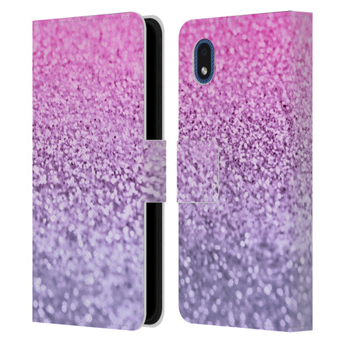 Monika Strigel Glitter Collection Lavender Pink Leather Book Wallet Case Cover For Samsung Galaxy A01 Core (2020)