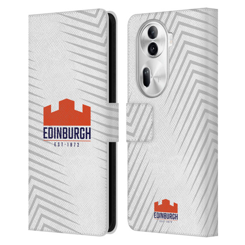 Edinburgh Rugby Graphic Art White Logo Leather Book Wallet Case Cover For OPPO Reno11