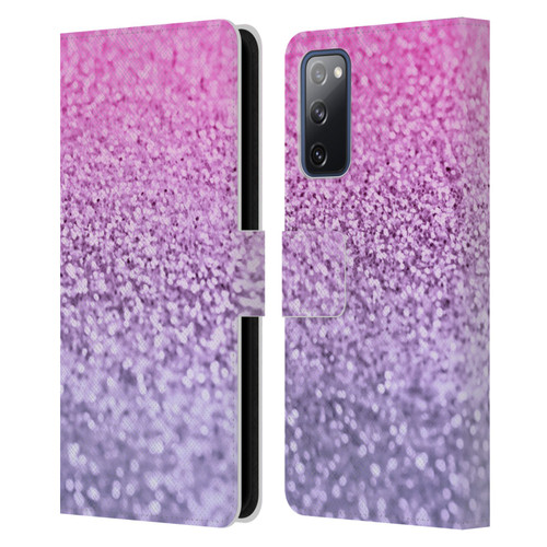 Monika Strigel Glitter Collection Lavender Pink Leather Book Wallet Case Cover For Samsung Galaxy S20 FE / 5G