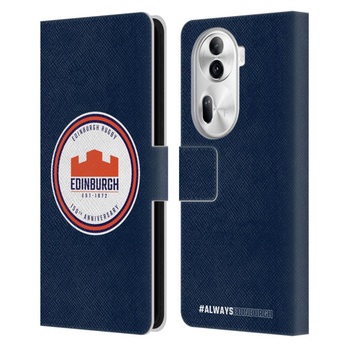 Edinburgh Rugby Graphics 150th Logo Leather Book Wallet Case Cover For OPPO Reno11
