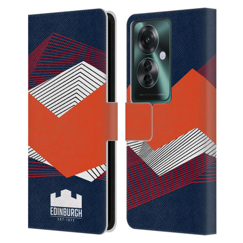 Edinburgh Rugby Graphics Shapes Leather Book Wallet Case Cover For OPPO Reno11 F 5G / F25 Pro 5G