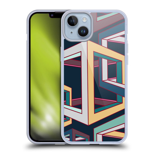 Mark Ashkenazi Mix Patterns 3D Geometric Soft Gel Case for Apple iPhone 14 Plus