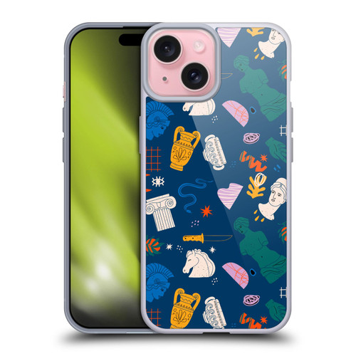 Mark Ashkenazi Mix Patterns Roman Soft Gel Case for Apple iPhone 15