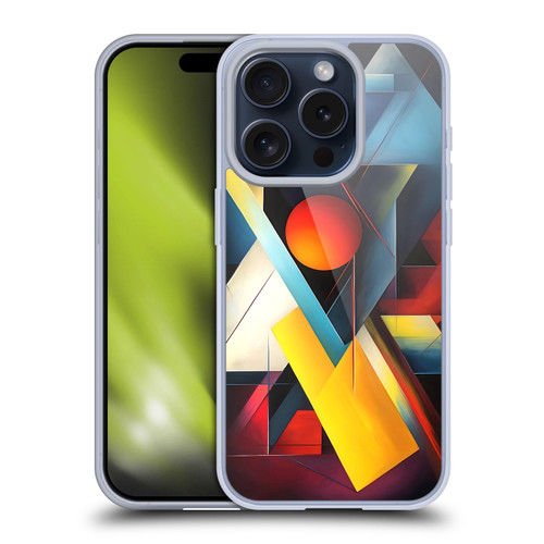 Mark Ashkenazi Mix Patterns Triangle Modern Abstract Soft Gel Case for Apple iPhone 15 Pro