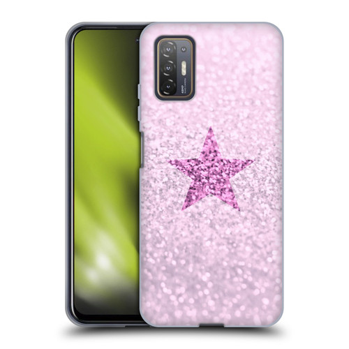 Monika Strigel Glitter Star Pastel Pink Soft Gel Case for HTC Desire 21 Pro 5G