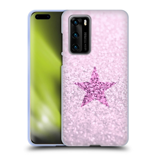 Monika Strigel Glitter Star Pastel Pink Soft Gel Case for Huawei P40 5G