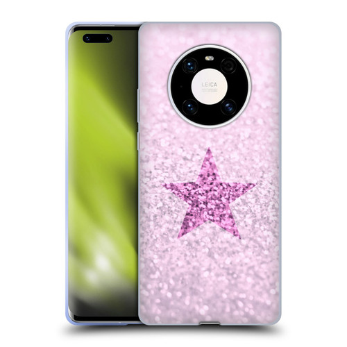 Monika Strigel Glitter Star Pastel Pink Soft Gel Case for Huawei Mate 40 Pro 5G