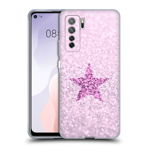 Monika Strigel Glitter Star Pastel Pink Soft Gel Case for Huawei Nova 7 SE/P40 Lite 5G