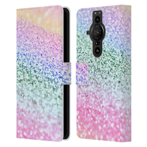 Monika Strigel Glitter Collection Unircorn Rainbow Leather Book Wallet Case Cover For Sony Xperia Pro-I