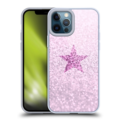 Monika Strigel Glitter Star Pastel Pink Soft Gel Case for Apple iPhone 12 Pro Max