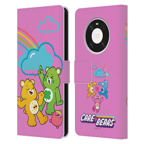 Care Bears Characters Funshine, Cheer And Grumpy Group Leather Book Wallet Case Cover For Huawei Mate 40 Pro 5G