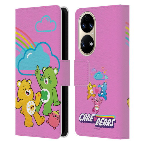 Care Bears Characters Funshine, Cheer And Grumpy Group Leather Book Wallet Case Cover For Huawei P50