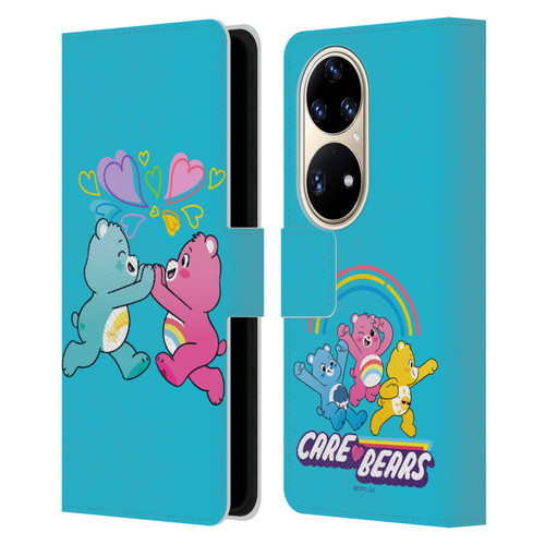 Care Bears Characters Funshine, Cheer And Grumpy Group 2 Leather Book Wallet Case Cover For Huawei P50 Pro