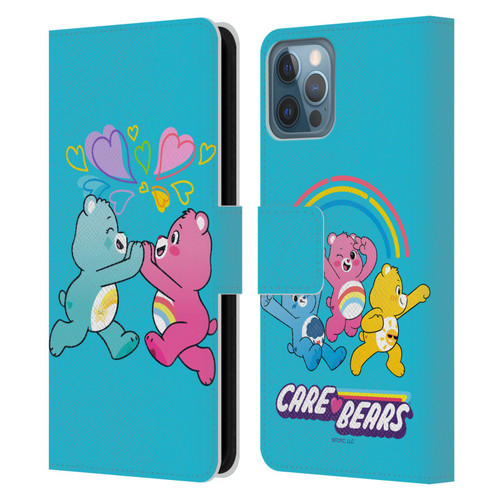 Care Bears Characters Funshine, Cheer And Grumpy Group 2 Leather Book Wallet Case Cover For Apple iPhone 12 / iPhone 12 Pro