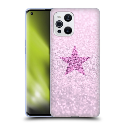 Monika Strigel Glitter Star Pastel Pink Soft Gel Case for OPPO Find X3 / Pro