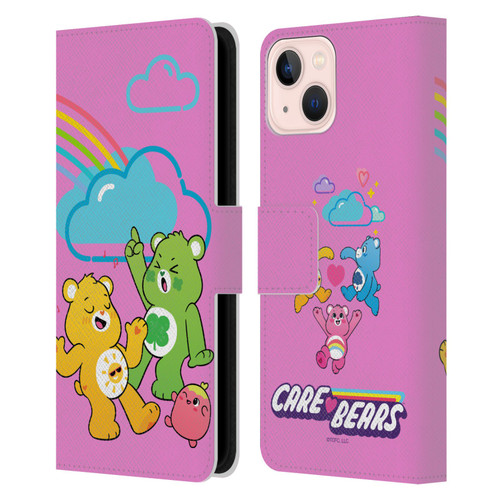 Care Bears Characters Funshine, Cheer And Grumpy Group Leather Book Wallet Case Cover For Apple iPhone 13