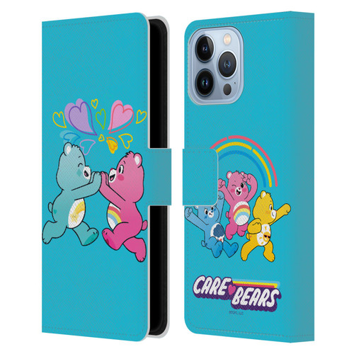 Care Bears Characters Funshine, Cheer And Grumpy Group 2 Leather Book Wallet Case Cover For Apple iPhone 13 Pro Max