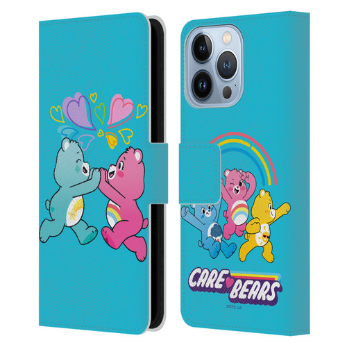 Care Bears Characters Funshine, Cheer And Grumpy Group 2 Leather Book Wallet Case Cover For Apple iPhone 13 Pro