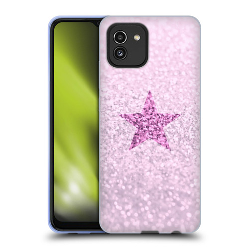 Monika Strigel Glitter Star Pastel Pink Soft Gel Case for Samsung Galaxy A03 (2021)