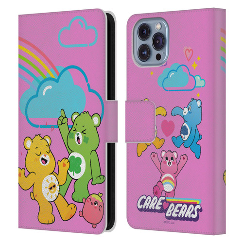 Care Bears Characters Funshine, Cheer And Grumpy Group Leather Book Wallet Case Cover For Apple iPhone 14