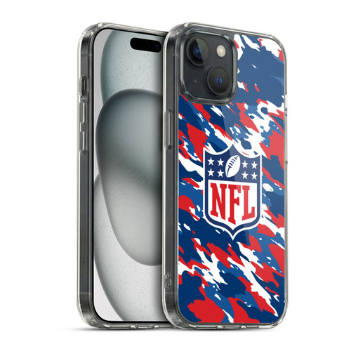 NFL Shield Camouflage Soft Gel Case for Apple iPhone 15 & MagSafe