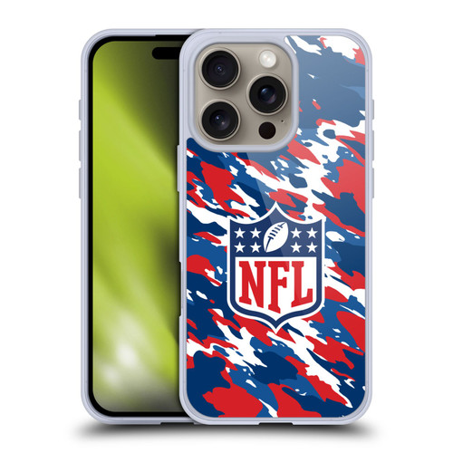 NFL Shield Camouflage Soft Gel Case for Apple iPhone 16 Pro