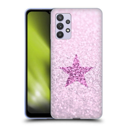 Monika Strigel Glitter Star Pastel Pink Soft Gel Case for Samsung Galaxy A32 5G / M32 5G (2021)