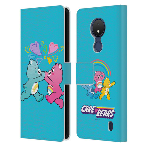 Care Bears Characters Funshine, Cheer And Grumpy Group 2 Leather Book Wallet Case Cover For Nokia C21