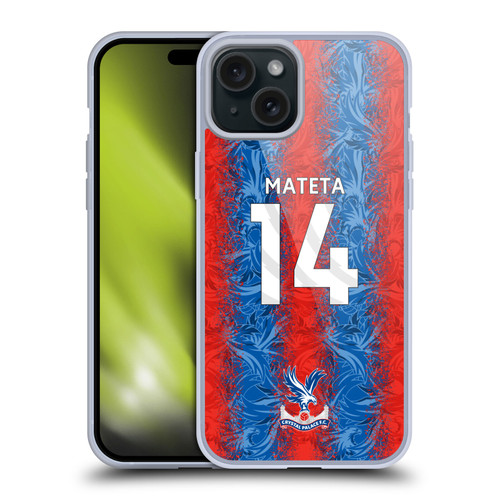 Crystal Palace FC 2024/25 Players Home Kit Jean-Philippe Mateta Soft Gel Case for Apple iPhone 15 Plus