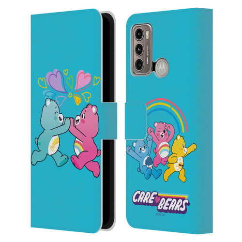 Care Bears Characters Funshine, Cheer And Grumpy Group 2 Leather Book Wallet Case Cover For Motorola Moto G60 / Moto G40 Fusion