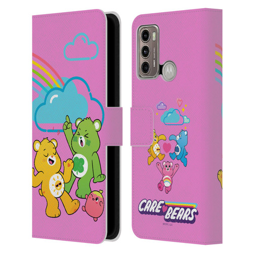 Care Bears Characters Funshine, Cheer And Grumpy Group Leather Book Wallet Case Cover For Motorola Moto G60 / Moto G40 Fusion