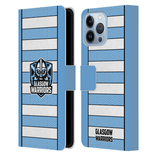Glasgow Warriors 2024/25 Crest Kit Away Leather Book Wallet Case Cover For Apple iPhone 13 Pro Max