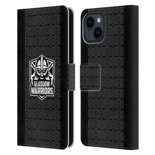 Glasgow Warriors 2024/25 Crest Kit Home Leather Book Wallet Case Cover For Apple iPhone 15