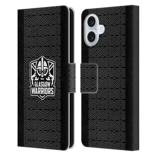 Glasgow Warriors 2024/25 Crest Kit Home Leather Book Wallet Case Cover For Apple iPhone 16 Plus