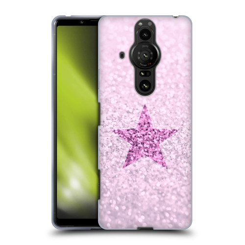 Monika Strigel Glitter Star Pastel Pink Soft Gel Case for Sony Xperia Pro-I